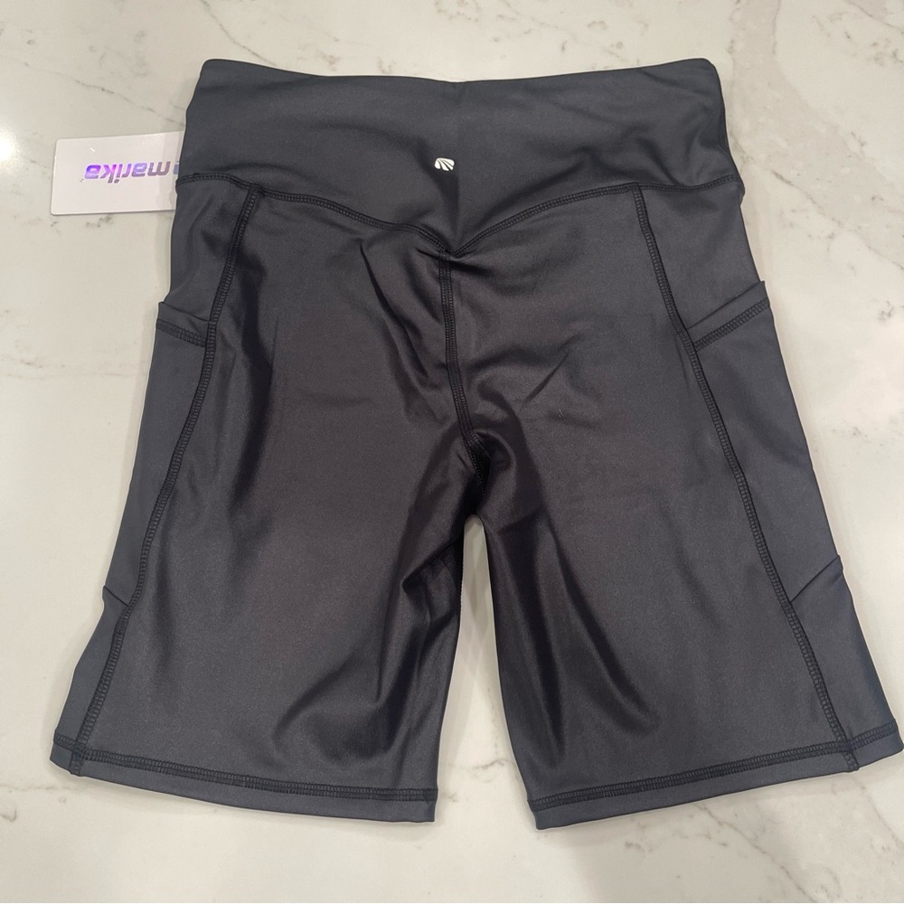 NWT Marika shiny black bike shorts - Picture 9 of 11